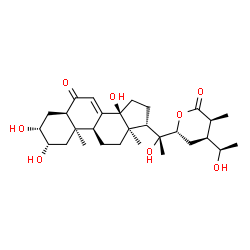 ChemSpider 2D Image | (2beta,3beta,5beta,9beta,22R,24S,25S,28R)-2,3,14,20,28-Pentahydroxy-22,26-epoxystigmast-7-ene-6,26-dione | C29H44O8
