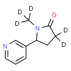 ChemSpider 2D Image | 1-(~2~H_3_)Methyl-5-(3-pyridinyl)-2-(3,3-~2~H_2_)pyrrolidinone | C10H7D5N2O