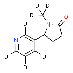 ChemSpider 2D Image | 1-(~2~H_3_)Methyl-5-[(~2~H_4_)-3-pyridinyl]-2-pyrrolidinone | C10H5D7N2O