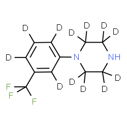 ChemSpider 2D Image | 1-[3-(Trifluoromethyl)(~2~H_4_)phenyl](2,2,3,3,5,5,6,6-~2~H_8_)piperazine | C11HD12F3N2