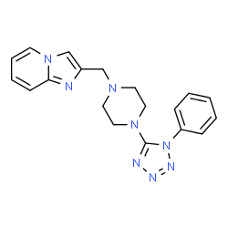 ChemSpider 2D Image | 2-{[4-(1-Phenyl-1H-tetrazol-5-yl)-1-piperazinyl]methyl}imidazo[1,2-a]pyridine | C19H20N8