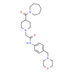 ChemSpider 2D Image | 2-[4-(1-Azepanylcarbonyl)-1-piperidinyl]-N-[4-(4-morpholinylmethyl)phenyl]acetamide | C25H38N4O3