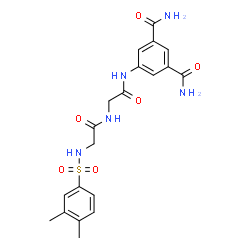 ChemSpider 2D Image | N-[(3,4-Dimethylphenyl)sulfonyl]glycyl-N-(3,5-dicarbamoylphenyl)glycinamide | C20H23N5O6S