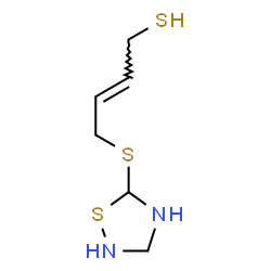 ChemSpider 2D Image | (2E)-4-(1,2,4-Thiadiazolidin-5-ylsulfanyl)-2-butene-1-thiol | C6H12N2S3