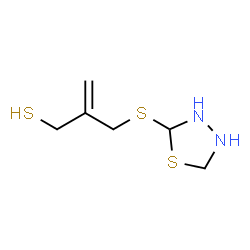 ChemSpider 2D Image | 2-[(1,3,4-Thiadiazolidin-2-ylsulfanyl)methyl]-2-propene-1-thiol | C6H12N2S3