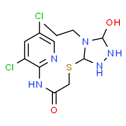 ChemSpider 2D Image | N-(3,5-Dichloro-2-pyridinyl)-2-[(5-hydroxy-4-propyl-1,2,4-triazolidin-3-yl)sulfanyl]acetamide | C12H17Cl2N5O2S