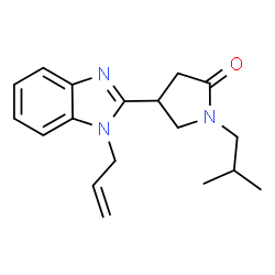 ChemSpider 2D Image | 4-(1-Allyl-1H-benzimidazol-2-yl)-1-isobutyl-2-pyrrolidinone | C18H23N3O