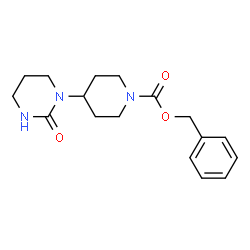ChemSpider 2D Image | Benzyl 4-(2-oxotetrahydro-1(2H)-pyrimidinyl)-1-piperidinecarboxylate | C17H23N3O3