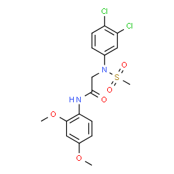 ChemSpider 2D Image | N~2~-(3,4-Dichlorophenyl)-N-(2,4-dimethoxyphenyl)-N~2~-(methylsulfonyl)glycinamide | C17H18Cl2N2O5S
