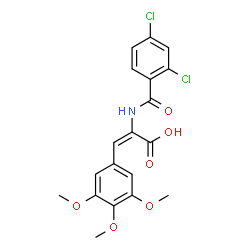 ChemSpider 2D Image | (2E)-2-[(2,4-Dichlorobenzoyl)amino]-3-(3,4,5-trimethoxyphenyl)acrylic acid | C19H17Cl2NO6