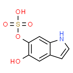 ChemSpider 2D Image | 5-Hydroxy-1H-indol-6-yl hydrogen sulfate | C8H7NO5S
