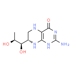 ChemSpider 2D Image | (7S)-2-Amino-7-[(1R,2S)-1,2-dihydroxypropyl]-5,6,7,8-tetrahydro-4(1H)-pteridinone | C9H15N5O3