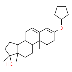 ChemSpider 2D Image | 3-(Cyclopentyloxy)-17-methylandrosta-3,5-dien-17-ol | C25H38O2