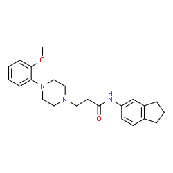 ChemSpider 2D Image | N-(2,3-Dihydro-1H-inden-5-yl)-3-[4-(2-methoxyphenyl)-1-piperazinyl]propanamide | C23H29N3O2