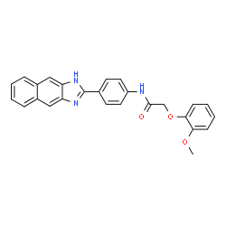 ChemSpider 2D Image | 2-(2-Methoxyphenoxy)-N-[4-(1H-naphtho[2,3-d]imidazol-2-yl)phenyl]acetamide | C26H21N3O3