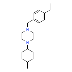 ChemSpider 2D Image | 1-(4-Ethylbenzyl)-4-(4-methylcyclohexyl)piperazine | C20H32N2