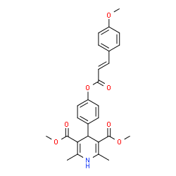 ChemSpider 2D Image | Dimethyl 4-(4-{[(2E)-3-(4-methoxyphenyl)-2-propenoyl]oxy}phenyl)-2,6-dimethyl-1,4-dihydro-3,5-pyridinedicarboxylate | C27H27NO7