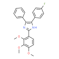 ChemSpider 2D Image | 5-(4-Fluorophenyl)-4-phenyl-2-(2,3,4-trimethoxyphenyl)-1H-imidazole | C24H21FN2O3