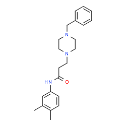 ChemSpider 2D Image | 3-(4-Benzyl-1-piperazinyl)-N-(3,4-dimethylphenyl)propanamide | C22H29N3O