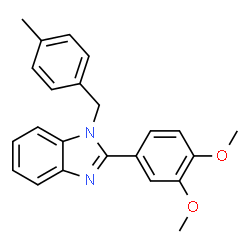 ChemSpider 2D Image | 2-(3,4-Dimethoxyphenyl)-1-(4-methylbenzyl)-1H-benzimidazole | C23H22N2O2