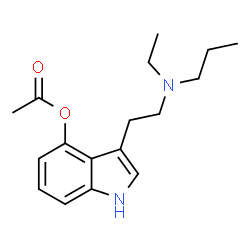 ChemSpider 2D Image | 3-{2-[Ethyl(propyl)amino]ethyl}-1H-indol-4-yl acetate | C17H24N2O2