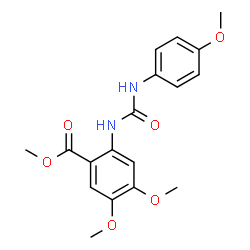 ChemSpider 2D Image | Methyl 4,5-dimethoxy-2-{[(4-methoxyphenyl)carbamoyl]amino}benzoate | C18H20N2O6
