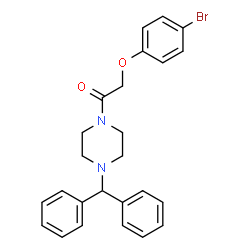 ChemSpider 2D Image | 2-(4-Bromophenoxy)-1-[4-(diphenylmethyl)-1-piperazinyl]ethanone | C25H25BrN2O2