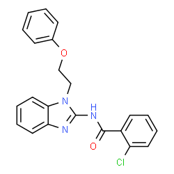 ChemSpider 2D Image | 2-Chloro-N-[1-(2-phenoxyethyl)-1H-benzimidazol-2-yl]benzamide | C22H18ClN3O2