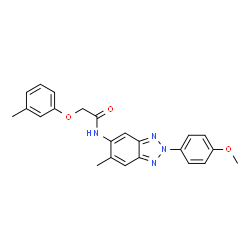 ChemSpider 2D Image | N-[2-(4-Methoxyphenyl)-6-methyl-2H-benzotriazol-5-yl]-2-(3-methylphenoxy)acetamide | C23H22N4O3