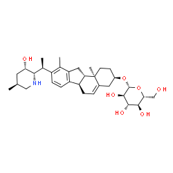 ChemSpider 2D Image | (3alpha,23S)-23-Hydroxy-14,15,16,17-tetradehydroveratraman-3-yl beta-D-glucopyranoside | C33H49NO7