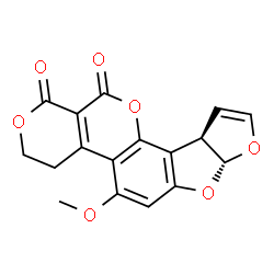 ChemSpider 2D Image | (7aR,10aR)-5-Methoxy-3,4,7a,10a-tetrahydro-1H,12H-furo[3',2':4,5]furo[2,3-h]pyrano[3,4-c]chromene-1,12-dione | C17H12O7