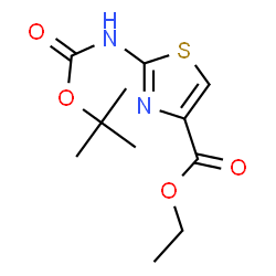 ChemSpider 2D Image | Ethyl 2-[(tert-butoxycarbonyl)amino]-1,3-thiazole-4-carboxylate | C11H16N2O4S