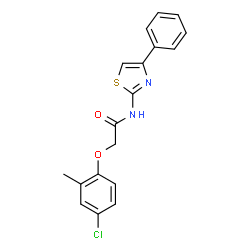 ChemSpider 2D Image | 2-(4-Chloro-2-methylphenoxy)-N-(4-phenyl-1,3-thiazol-2-yl)acetamide | C18H15ClN2O2S