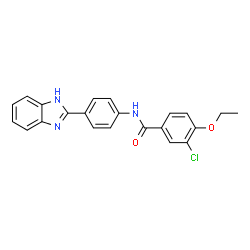 ChemSpider 2D Image | N-[4-(1H-Benzimidazol-2-yl)phenyl]-3-chloro-4-ethoxybenzamide | C22H18ClN3O2