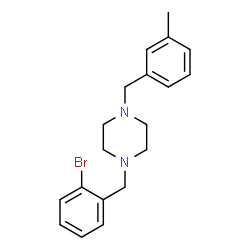 ChemSpider 2D Image | 1-(2-Bromobenzyl)-4-(3-methylbenzyl)piperazine | C19H23BrN2