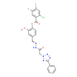 ChemSpider 2D Image | 2-Methoxy-4-({[(5-phenyl-2H-tetrazol-2-yl)acetyl]hydrazono}methyl)phenyl 2-chloro-4,5-difluorobenzoate | C24H17ClF2N6O4