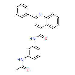 ChemSpider 2D Image | N-(3-Acetamidophenyl)-2-phenyl-4-quinolinecarboxamide | C24H19N3O2