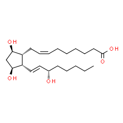 ChemSpider 2D Image | (7Z)-9-{(1R,2S,3S,5R)-3,5-Dihydroxy-2-[(1E,3S)-3-hydroxy-1-octen-1-yl]cyclopentyl}-7-nonenoic acid (non-preferred name) | C22H38O5
