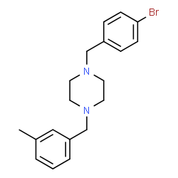ChemSpider 2D Image | 1-(4-Bromobenzyl)-4-(3-methylbenzyl)piperazine | C19H23BrN2