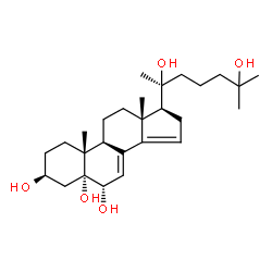 ChemSpider 2D Image | (3beta,5alpha,6alpha)-Cholesta-7,14-diene-3,5,6,20,25-pentol | C27H44O5