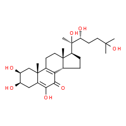 ChemSpider 2D Image | (2beta,3beta,14beta,22R)-2,3,6,20,22,25-Hexahydroxycholesta-5,8-dien-7-one | C27H42O7