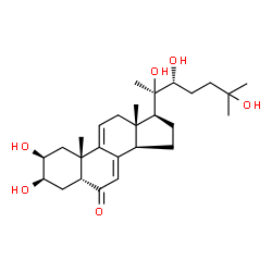 ChemSpider 2D Image | (2beta,3beta,5beta,22R)-2,3,20,22,25-Pentahydroxycholesta-7,9(11)-dien-6-one | C27H42O6