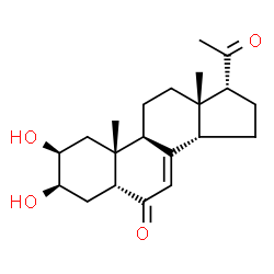 ChemSpider 2D Image | (2beta,3beta,5beta,14beta,17alpha)-2,3-Dihydroxypregn-7-ene-6,20-dione | C21H30O4
