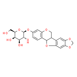 ChemSpider 2D Image | 6a,12a-Dihydro-6H-[1,3]dioxolo[5,6][1]benzofuro[3,2-c]chromen-3-yl beta-D-galactopyranoside | C22H22O10
