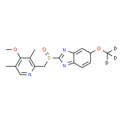ChemSpider 2D Image | 2-{[(4-Methoxy-3,5-dimethyl-2-pyridinyl)methyl]sulfinyl}-5-[(~2~H_3_)methyloxy]-5H-benzimidazole | C17H16D3N3O3S
