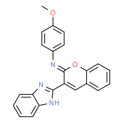 ChemSpider 2D Image | (2Z)-3-(1H-Benzimidazol-2-yl)-N-(4-methoxyphenyl)-2H-chromen-2-imine | C23H17N3O2