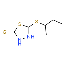 ChemSpider 2D Image | 5-(sec-Butylsulfanyl)-1,3,4-thiadiazolidine-2-thione | C6H12N2S3