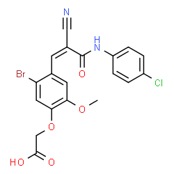 ChemSpider 2D Image | (5-Bromo-4-{(1Z)-3-[(4-chlorophenyl)amino]-2-cyano-3-oxo-1-propen-1-yl}-2-methoxyphenoxy)acetic acid | C19H14BrClN2O5