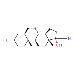 ChemSpider 2D Image | (5beta,8alpha,9beta,10alpha,13alpha,14beta,17beta)-3,17-Dihydroxyandrostane-17-carbonitrile | C20H31NO2