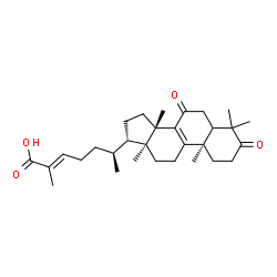 ChemSpider 2D Image | (5xi,10alpha,13alpha,14beta,17alpha,20S,24E)-3,7-Dioxolanosta-8,24-dien-26-oic acid | C30H44O4